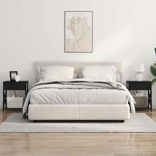 Nocna szafka z stacją ładującą Czarny dąb 41 x 31 x 51 cm na Arena.pl