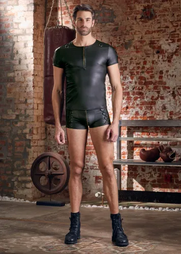 nek koszulka męska czarna matowa l sznurowane rękawy d-ringi na Arena.pl