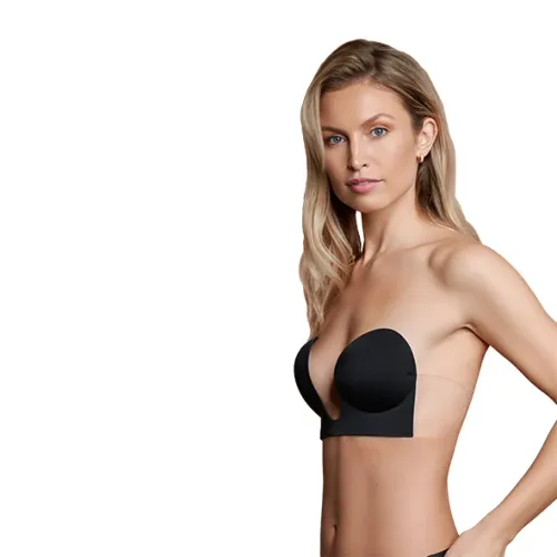 bye bra seamless u-style bra black e - samoprzylepny biustonosz na Arena.pl