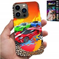 ETUI DO IPHONE 16 PRO MAX - DLA DZIECI, SAMOCHODY WYŚCIGOWE + SZKŁO