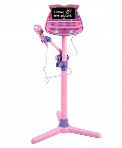 ZESTAW DO KARAOKE DLA DZIECI MIKROFON + REGULOWANY STATYW EFEKTY DŹWIĘK MP3 na Arena.pl