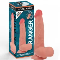 rockarmy ranger 22 cm - model silikonowy z przyssawką, beżowy
