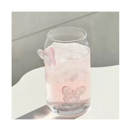 szklanka wysoka ze słomką, motylki róż 500 ml, 1 szt- szk163 na Arena.pl