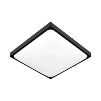 Plafon LED 2xE27 60W czarny IP44 mikrofalowy czujnik do wejścia i na schody