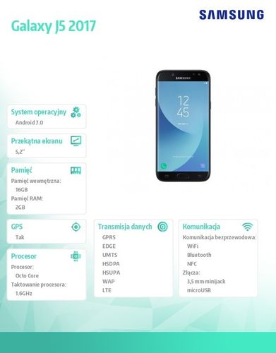 Samsung GALAXY J5-2017 LTE DS CZARNY na Arena.pl