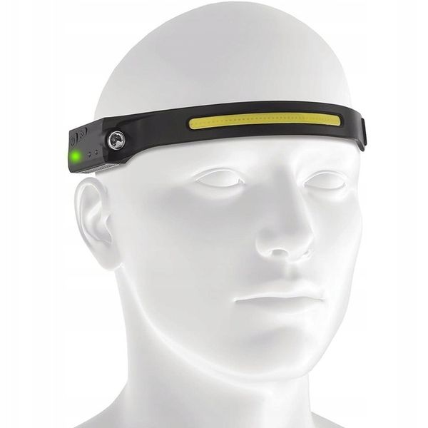 LATARKA CZOŁOWA CZOŁÓWKA LED NA GŁOWĘ LAMPKA AKUMULATOROWA COB CZUJNIK RUCH zdjęcie 5