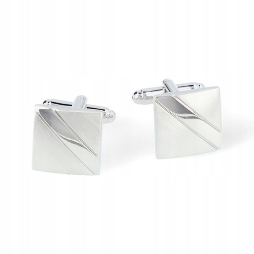 Spinki do Mankietów Srebrne Mosiężne Kwadrat Lancerto 251 na Arena.pl