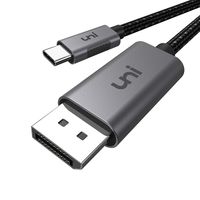 Kabel Adapter UNI Display Port Do USB-C 4K 60Hz 1.8m Szary