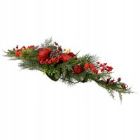 Sztuczna Girlanda świąteczna gęsty dekorowany rogal na stół 80x23 cm