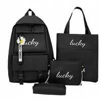 PLECAK SZKOLNY ZESTAW PIÓRNIK TORBA 4W1 CZARNY