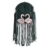 Makrama Flamingi Na Kole 50x25 cm – Dekoracja Boho Ręcznie Robiona