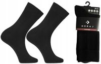 SKARPETKI BEZUCISKOWE SKARPETY Czarne BAWEŁNIANE Męskie MORAJ PARA 43-45