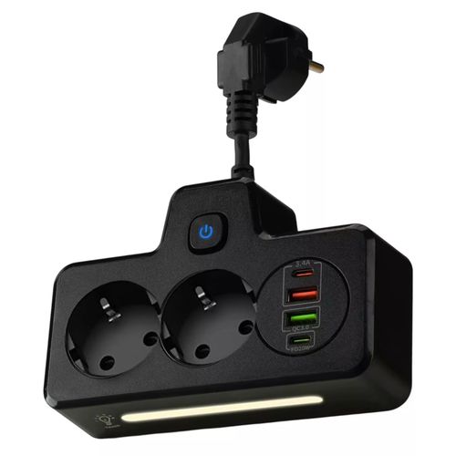 Rozgałęźnik Alogy Plug Extender 2xEU 2xUSB 2xUSB-C Czarny na Arena.pl