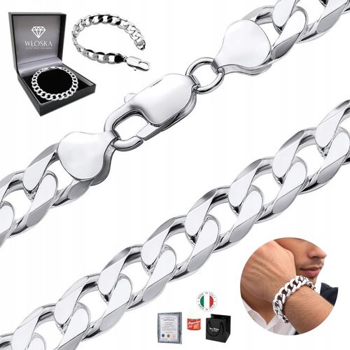 Bransoletka Srebrna Męska Pancerka SREBRO 925 Diamentowana 6mm Prezent na Arena.pl