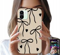 ETUI DO XIAOMI REDMI A1 - BEŻOWE KOKARDKI WSTĄŻKA MODNE WZORY