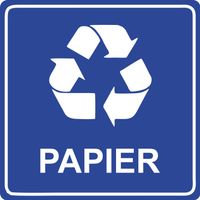 NAKLEJKA PEPIER SEGREGACJA ŚMIECI NA ŚMIETNIK KOSZ WODOODPORNA 20x20 cm