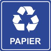 NAKLEJKA PEPIER SEGREGACJA ŚMIECI NA ŚMIETNIK KOSZ WODOODPORNA 20x20 cm