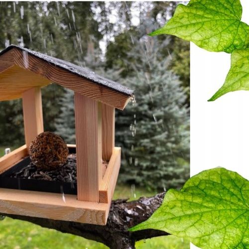 Karmnik dla ptaków na balkon uchwyt + WYSUWANA SZUFLADA - Producent na Arena.pl