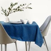 Obrus Plamoodporny GAIA 140x350 Owal Indygo AmeliaHome