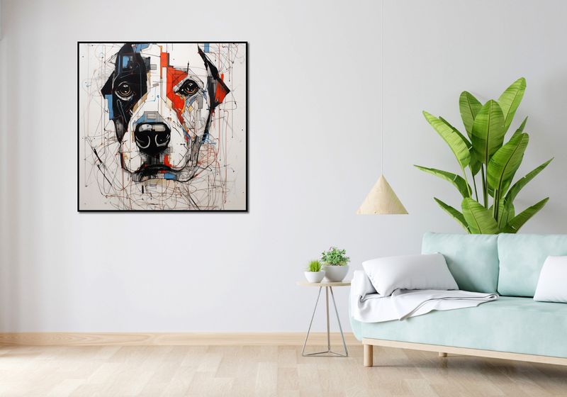 Plakat 100x100cm Przyrysowany Psiak zdjęcie 4