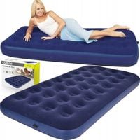 DUŻY MATERAC DMUCHANY DO SPANIA ŁÓŻKO DO SPANIA 191x73 WELUROWY MOCNY 100KG