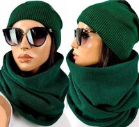 POLSKI KOMPLET damski zimowy CZAPKA + DUŻY KOMIN CIEPŁY zestaw # KOLORY