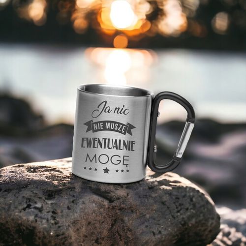 Kubek stalowy 210 ml z karabińczykiem swój grawer na Arena.pl