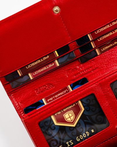 elegancki, skórzany portfel damski na zatrzask - peterson na Arena.pl