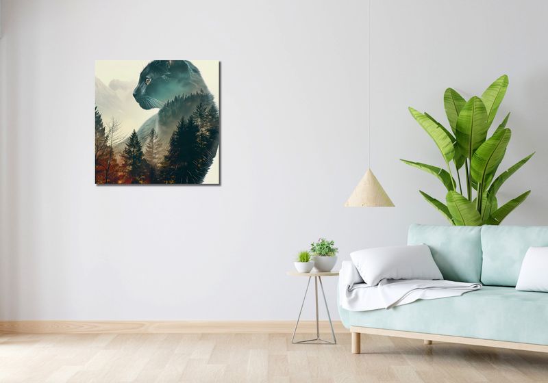 Obraz 70x70cm Koci Duch Lasu zdjęcie 2