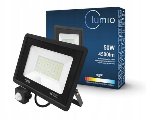 HALOGEN Z CZUJNIKIEM NAŚWIETLACZ LAMPA LED 50W 4500lm IP66 NEUTRALNY na Arena.pl