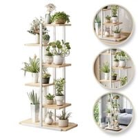 kwietnik, regał, stojak na kwiaty 113x60x20cm biało- brązowy sz16b