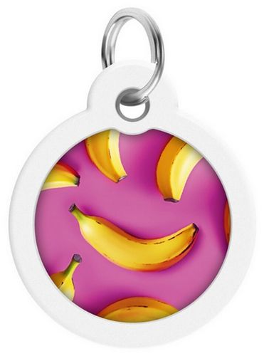 Collar Waudog Smart Id Zawieszka Z Qr-Paszportem Okrągła 3Cm Banany Na Różu na Arena.pl