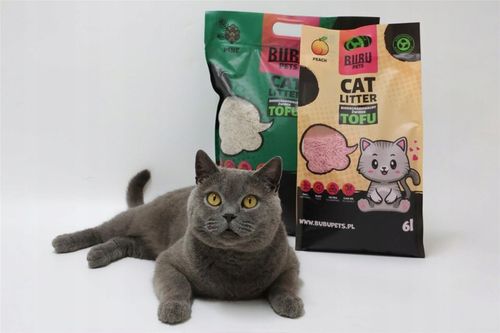 Żwirek Tofu dla Kotów BRZOSKWINIA BuBuPets 2,5kg zbrylający biodegradowalny na Arena.pl