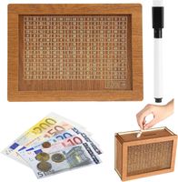 Skarbonka drewniana retro z celami oszczędnościowymi 4w1