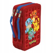 Piórnik szkolny Pokemon z wyposażeniem dla dzieci rozkładany potrójny
