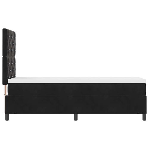 Łóżko box spring z materacem i LED czarne 80x200 cm aksamit na Arena.pl