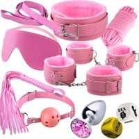 Zestaw BDSM Komplet Gadżetów Kajdanki Korek Gra dla Par Kości Miłości