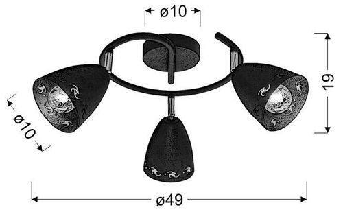 Coty spirala 3x40W E14 czarny na Arena.pl