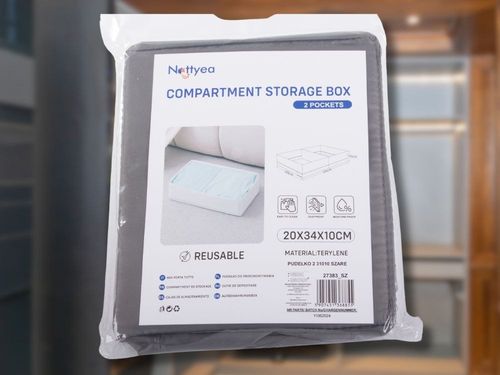 ORGANIZER DO SZUFLADY SZAFY NA BIELIZNE SKARPETKI UBRANIA Z PRZEGRODĄ SZARE na Arena.pl