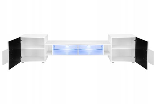 Pan Igiełka Szafka RTV Blue LED Połysk Mat Czarny Biały Dąb Wotan Loft na Arena.pl