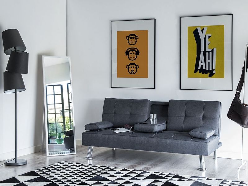 Sofa rozkładana ciemnoszara ROXEN zdjęcie 2