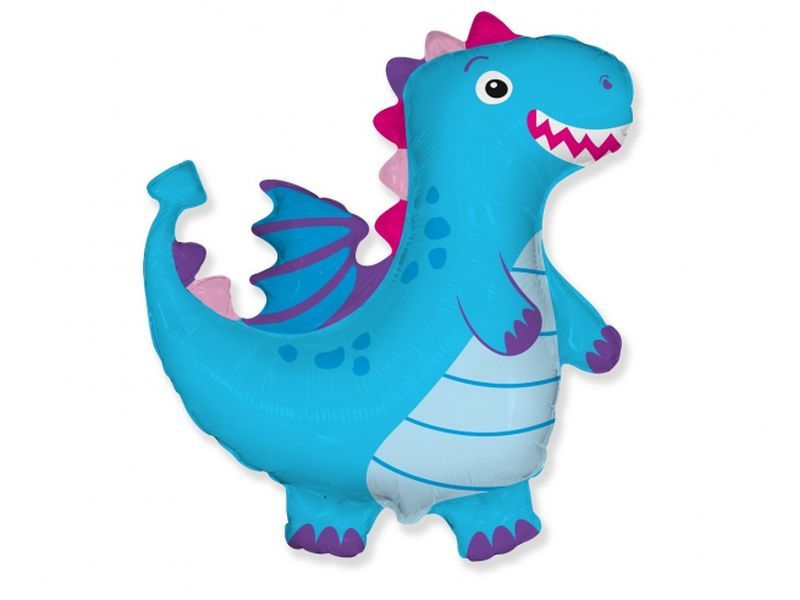 Balon foliowy "Smok", niebieski, 24 cale [balon na hel] zdjęcie 1