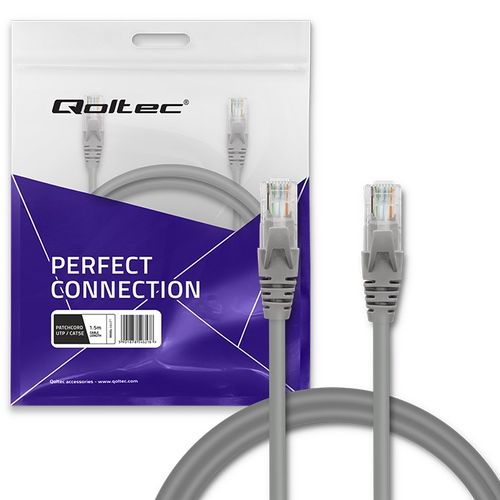 Qoltec Kabel Patchcord UTP CAT5e 2 x RJ-45 1.5m High speed Gold na Arena.pl
