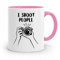 Kubek Różowy Dla Fotografa I Shoot People Z Nadrukiem Ze Zdjęciem