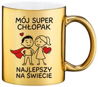Złoty kubek premium z dedykacją wyjątkowy prezent Dzień Chłopaka