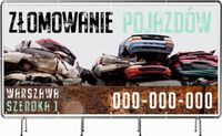 BANER REKLAMOWY oczkowany 200x100cm projekt w cenie ZŁOMOWANIE POJAZDÓW