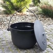 Kociołek węgierski żeliwny emaliowany z pokrywą 10l.
