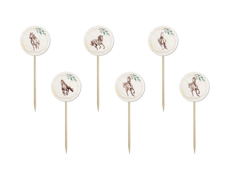 Pikery do babeczek Koniki, 6 szt. zdjęcie 1