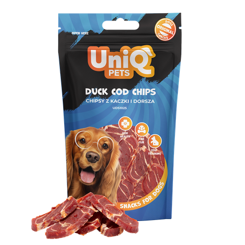 Smaczki dla psa chipsy z kaczki i dorsza 80g UNIQ PETS na Arena.pl