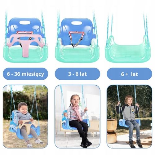 Huśtawka Ogrodowa Modułowa domowa dla Dzieci 3w1 Mocna na Linach na Arena.pl